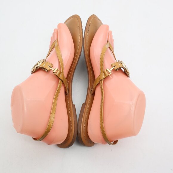 Tory Burch Ali Sandals Beige Patent Leather Women's Size 8 M Casual Sandals - Picture 6 of 11